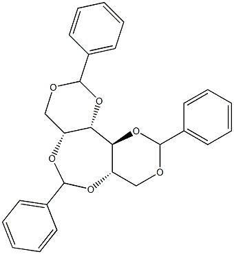 1-O,3-O:2-O,5-O:4-O,6-O-Tribenzylidene-L-glucitol,,结构式