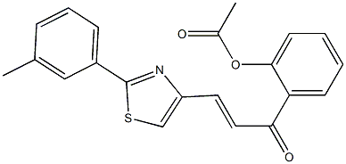 1-(2-Acetoxyphenyl)-3-[2-(3-methylphenyl)thiazol-4-yl]-2-propen-1-one Struktur