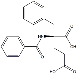 [S,(+)]-2-Benzoylamino-2-benzylglutaric acid Structure