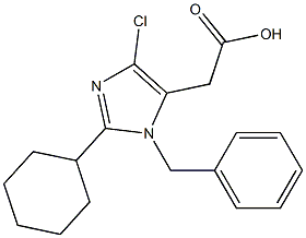 4-クロロ-2-シクロヘキシル-1-(ベンジル)-1H-イミダゾール-5-酢酸 化学構造式