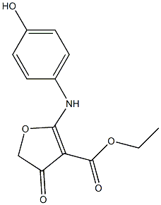 2-[[4-Hydroxyphenyl]amino]-4,5-dihydro-4-oxofuran-3-carboxylic acid ethyl ester Struktur