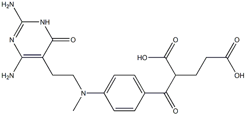2-[4-[N-[2-[[2,6-Diamino-3,4-dihydro-4-oxopyrimidin]-5-yl]ethyl]-N-methylamino]benzoyl]glutaric acid Structure
