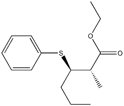 (2S,3R)-3-フェニルチオ-2-メチルヘキサン酸エチル 化学構造式