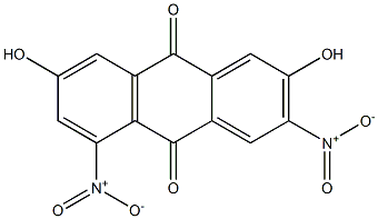 2,7-Dihydroxy-3,5-dinitroanthraquinone Struktur