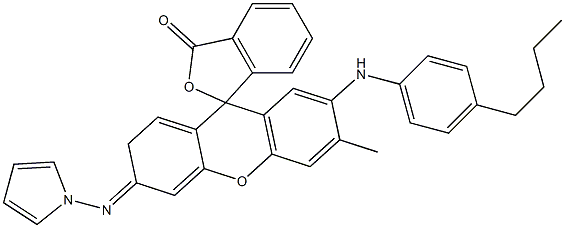 6'-ピロリジノ-3'-メチル-2'-(p-ブチルアニリノ)スピロ[イソベンゾフラン-1(3H),9'-[9H]キサンテン]-3-オン 化学構造式