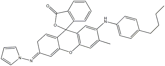 6'-Pyrrolizino-3'-methyl-2'-(p-butylanilino)spiro[isobenzofuran-1(3H),9'-[9H]xanthen]-3-one 结构式