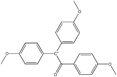 2-Oxo-1,1,2-tris(4-methoxyphenyl)ethylcation Struktur