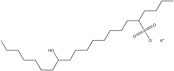 14-ヒドロキシヘニコサン-5-スルホン酸カリウム 化学構造式