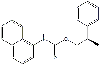 (-)-N-(1-ナフチル)カルバミド酸(R)-α-メチルフェネチル 化学構造式