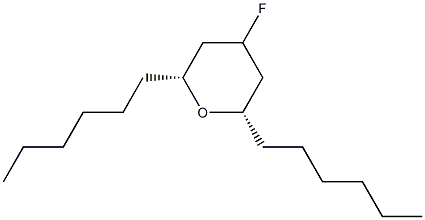 (2R,6S)-4-Fluoro-2,6-dihexyltetrahydro-2H-pyran Struktur