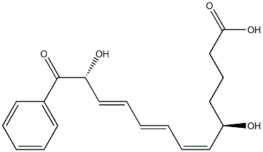 (5R,6Z,8E,10E,12R)-5,12-Dihydroxy-12-benzoyl-6,8,10-dodecatrienoic acid Structure