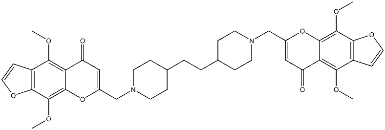 7,7'-[1,2-Ethanediylbis(4,1-piperidinediyl)bis(methylene)]bis[4,9-dimethoxy-5H-furo[3,2-g][1]benzopyran-5-one] Struktur