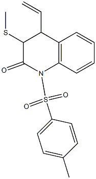 3,4-Dihydro-4-ethenyl-1-[(4-methylphenyl)sulfonyl]-3-(methylthio)quinolin-2(1H)-one Struktur