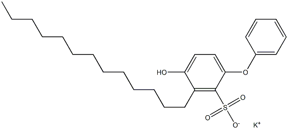 4-ヒドロキシ-3-トリデシル[オキシビスベンゼン]-2-スルホン酸カリウム 化学構造式