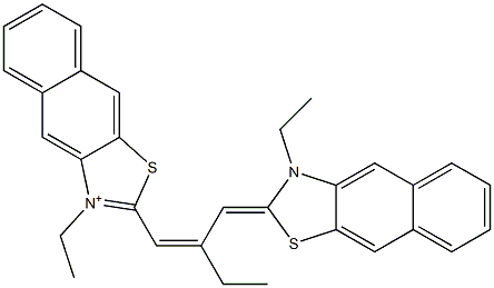 3-Ethyl-2-[2-[(3-ethylnaphtho[2,3-d]thiazol-2(3H)-ylidene)methyl]-1-butenyl]naphtho[2,3-d]thiazol-3-ium,,结构式