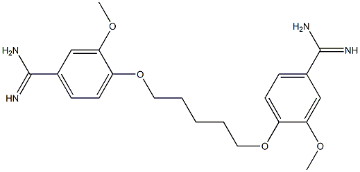 4,4'-[1,5-Pentanediylbis(oxy)]bis[3-methoxybenzamidine] 结构式