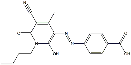 4-[(1-Butyl-3-cyano-6-hydroxy-4-methyl-2-oxo-1,2-dihydropyridin)-5-ylazo]benzoic acid Structure