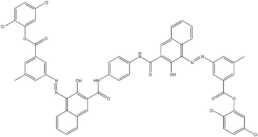 1,4-Bis[1-[[3-methyl-5-(2,5-dichlorophenoxycarbonyl)phenyl]azo]-2-hydroxy-3-naphthoylamino]benzene