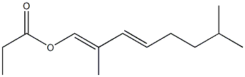 プロピオン酸2,7-ジメチル-1,3-オクタジエニル 化学構造式
