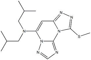 9-Methylthio-5-diisobutylaminobis[1,2,4]triazolo[1,5-a:4',3'-c]pyrimidine Structure