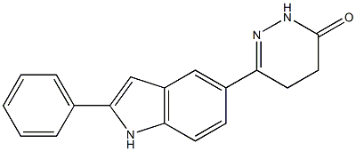 6-[2-Phenyl-1H-indol-5-yl]-4,5-dihydropyridazin-3(2H)-one,,结构式