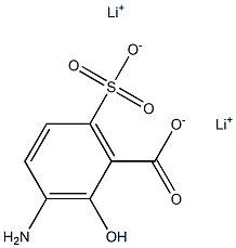 3-アミノ-6-スルホサリチル酸ジリチウム 化学構造式