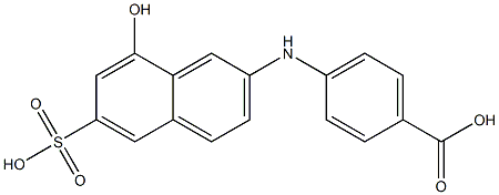 4-(8-ヒドロキシ-6-スルホ-2-ナフチルアミノ)安息香酸 化学構造式