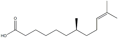 [R,(+)]-7,11-Dimethyl-10-dodecenoic acid Structure