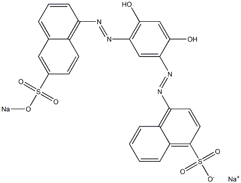 4-[2,4-Dihydroxy-5-[6-(sodiooxysulfonyl)-1-naphtylazo]phenylazo]-1-naphthalenesulfonic acid sodium salt Struktur