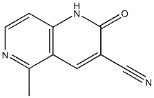 5-メチル-2-オキソ-1,2-ジヒドロ-1,6-ナフチリジン-3-カルボニトリル 化学構造式