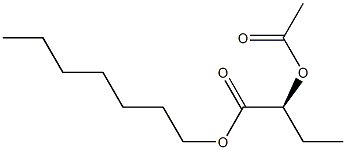 [S,(-)]-2-Acetyloxybutyric acid heptyl ester Struktur