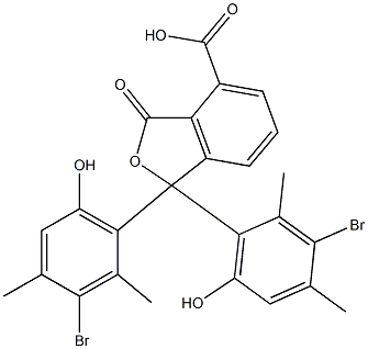1,1-ビス(3-ブロモ-6-ヒドロキシ-2,4-ジメチルフェニル)-1,3-ジヒドロ-3-オキソイソベンゾフラン-4-カルボン酸 化学構造式