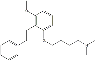 4-[2-[2-(フェニル)エチル]3-メトキシフェノキシ]-N,N-ジメチルブタン-1-アミン 化学構造式