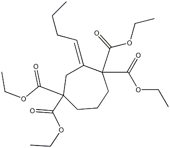 3-Butylidenecycloheptane-1,1,4,4-tetracarboxylic acid tetraethyl ester Structure