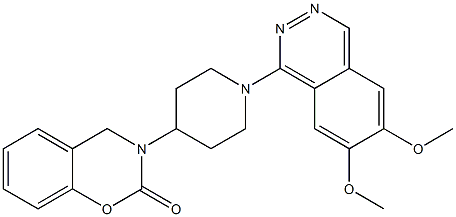 1-[4-[(3,4-Dihydro-2-oxo-2H-1,3-benzoxazin)-3-yl]piperidino]-6,7-dimethoxyphthalazine Struktur