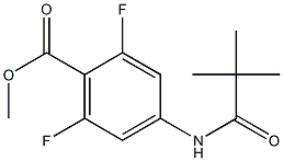 2,6-ジフルオロ-4-(ピバロイルアミノ)安息香酸メチル 化学構造式