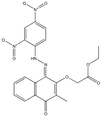 [[[1,4-Dihydro-1-[[[2,4-dinitrophenyl]amino]imino]-3-methyl-4-oxonaphthalen]-2-yl]oxy]acetic acid ethyl ester