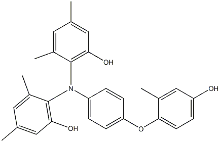 N,N-Bis(6-hydroxy-2,4-dimethylphenyl)-4-(4-hydroxy-2-methylphenoxy)benzenamine,,结构式