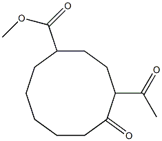 4-Acetyl-5-oxocyclodecanecarboxylic acid methyl ester Structure
