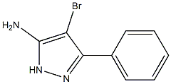 4-ブロモ-5-フェニル-2H-ピラゾール-3-アミン 化学構造式