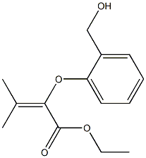 2-[2-(ヒドロキシメチル)フェノキシ]-3-メチル-2-ブテン酸エチル 化学構造式