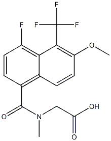 [N-[[4-Fluoro-5-trifluoromethyl-6-methoxy-1-naphthalenyl]carbonyl]-N-methylamino]acetic acid Struktur