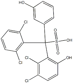 (2,6-Dichlorophenyl)(2,3-dichloro-6-hydroxyphenyl)(3-hydroxyphenyl)methanesulfonic acid 结构式