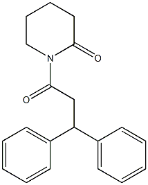 1-(3,3-ジフェニルプロピオニル)ピペリジン-2-オン 化学構造式
