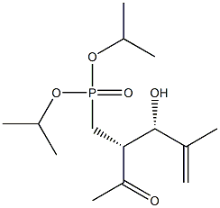 [(2R,3S)-2-アセチル-3-ヒドロキシ-4-メチル-4-ペンテニル]ホスホン酸ジイソプロピル 化学構造式