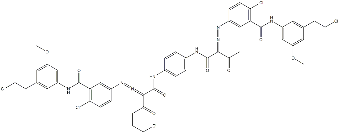 3,3'-[2-(2-Chloroethyl)-1,4-phenylenebis[iminocarbonyl(acetylmethylene)azo]]bis[N-[3-(2-chloroethyl)-5-methoxyphenyl]-6-chlorobenzamide]