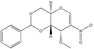 (4aR,8S,8aS)-4,4a,8,8a-Tetrahydro-8-methoxy-7-nitro-2-phenylpyrano[3,2-d]-1,3-dioxin Structure