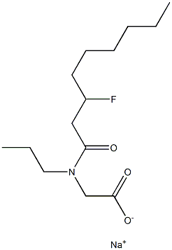 N-(3-Fluorononanoyl)-N-propylglycine sodium salt Structure