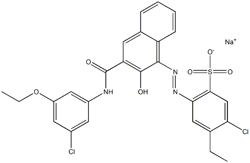 3-Chloro-4-ethyl-6-[[3-[[(3-chloro-5-ethoxyphenyl)amino]carbonyl]-2-hydroxy-1-naphtyl]azo]benzenesulfonic acid sodium salt