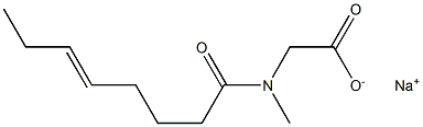 N-Methyl-N-(5-octenoyl)aminoacetic acid sodium salt Structure